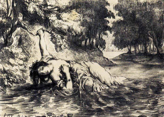 Eugene Delacroix The Death of Ophelia Sweden oil painting art